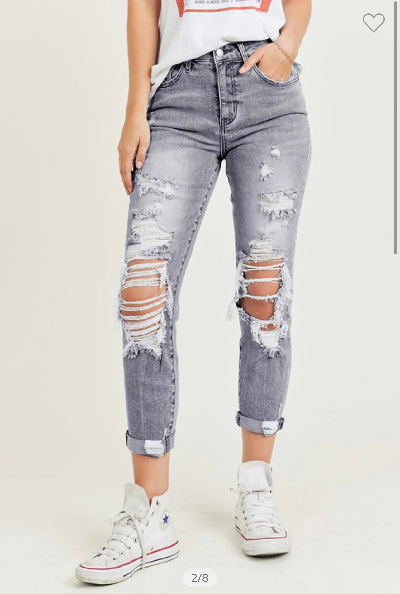 Women's Grey Jeans, Skinny + Distressed Grey Jeans